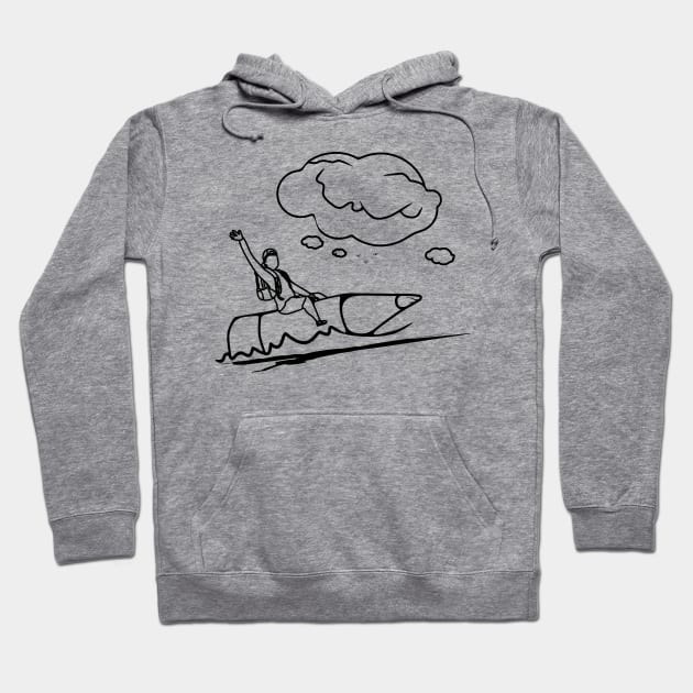 students riding pencils Hoodie by bloomroge